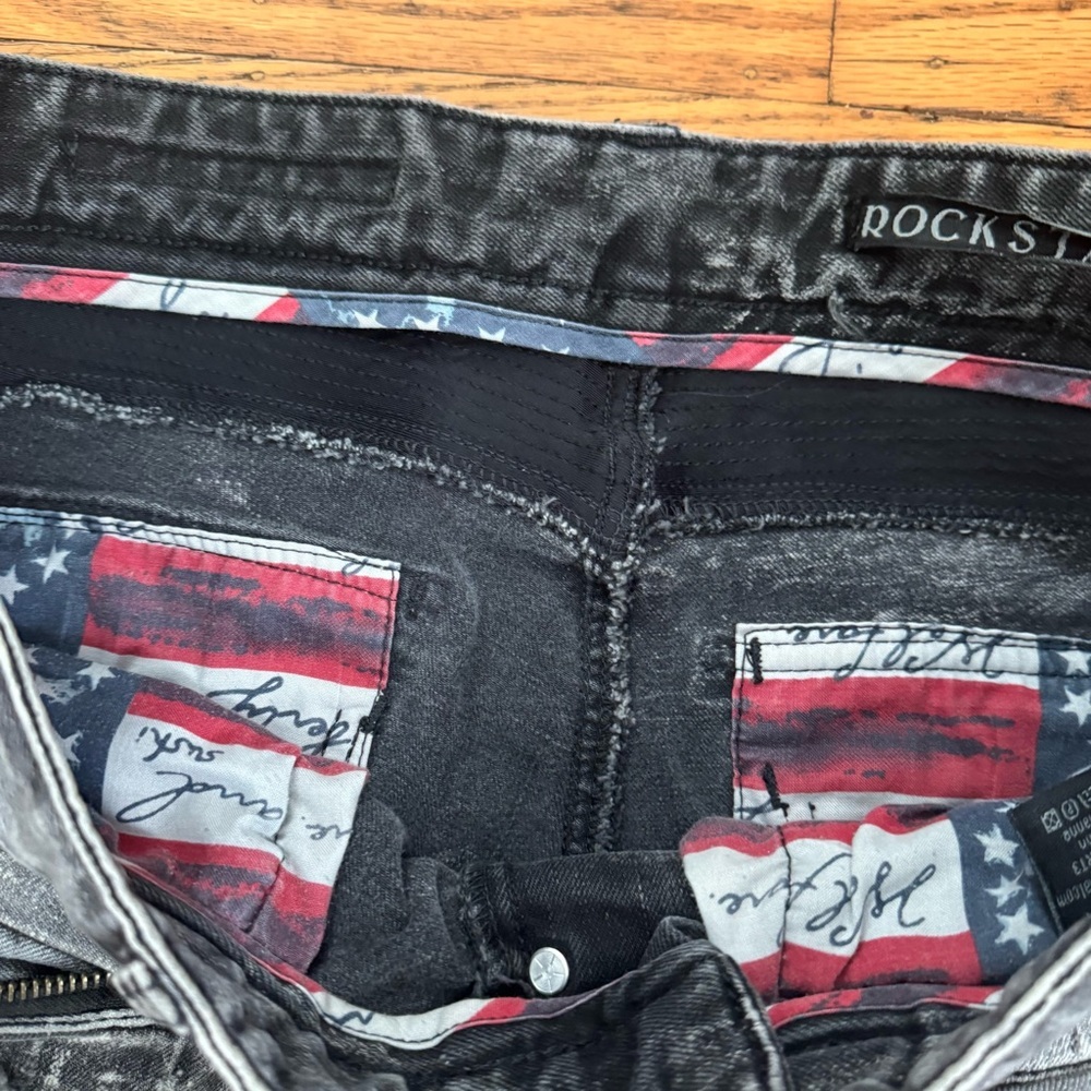 Men's Rockstar Distressed Gray Skinny Jeans Size 30 Denim,Streetwear,Y2K,Grunge - Picture 7 of 14